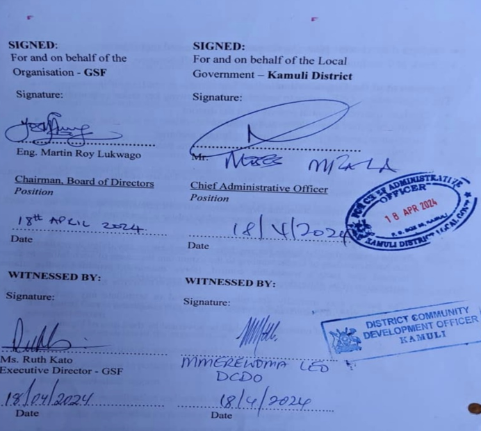 GSF Partnership With Kamuli District